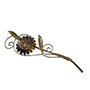 VAN DELL Gold Filled Flower Brooch 12kt Whimsical Romantic Old Money Pin